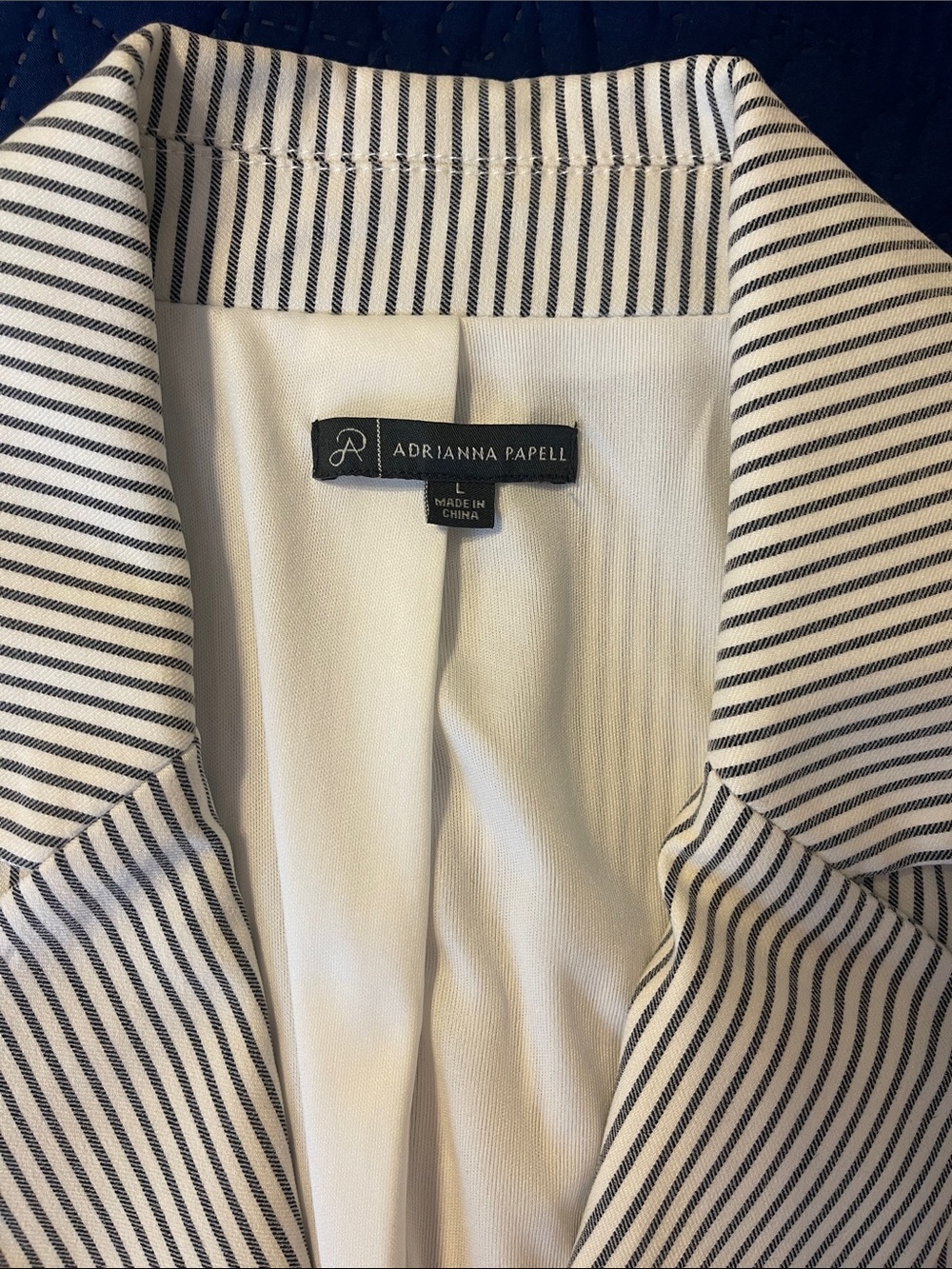Adrianna Papell Black & White Pinstripe Blazer - Picture 2 of 4